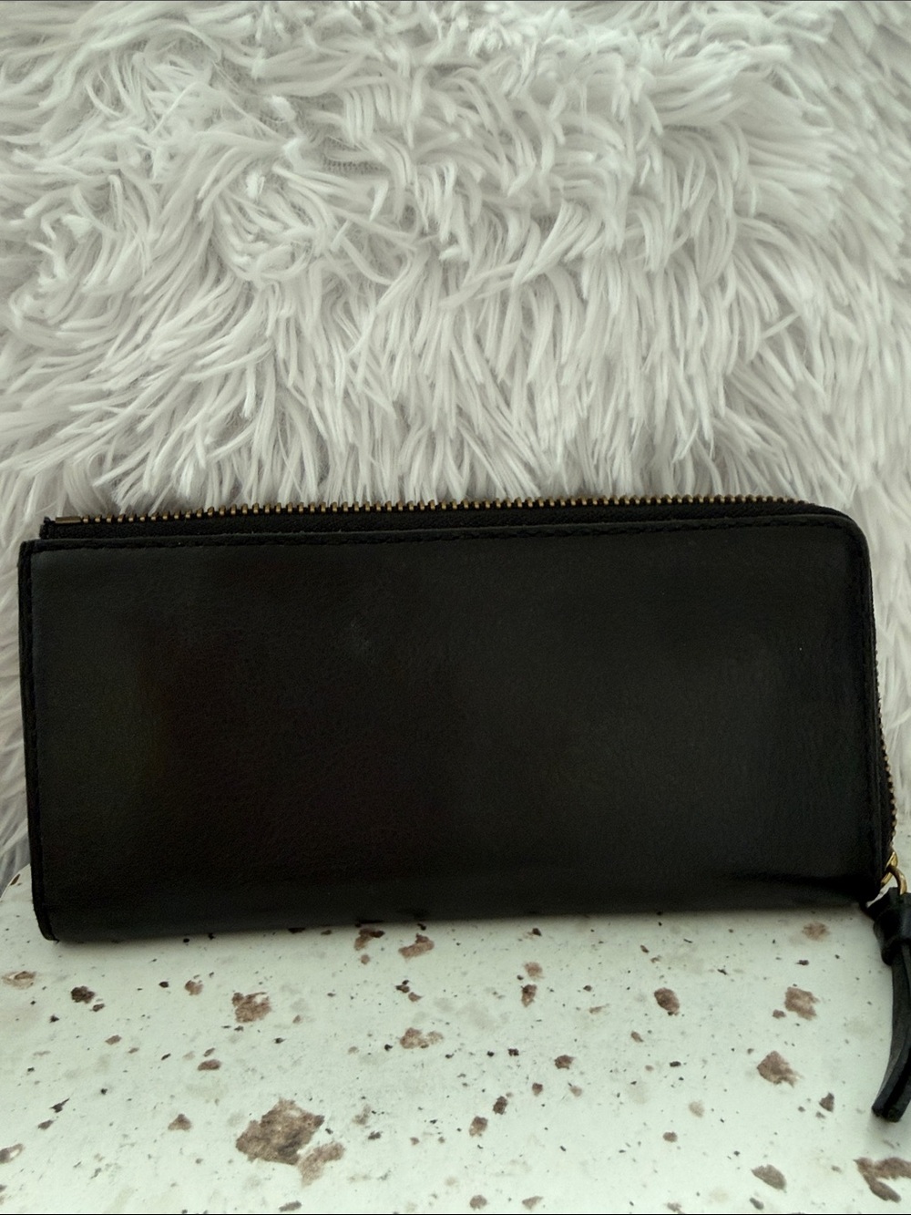 Madewell Black Zip Around Leather Wallet